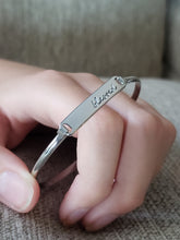 Load image into Gallery viewer, She&#39;s Blessed Silver Clasp Bracelet
