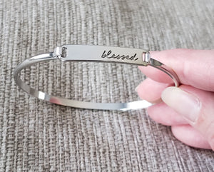 She's Blessed Silver Clasp Bracelet